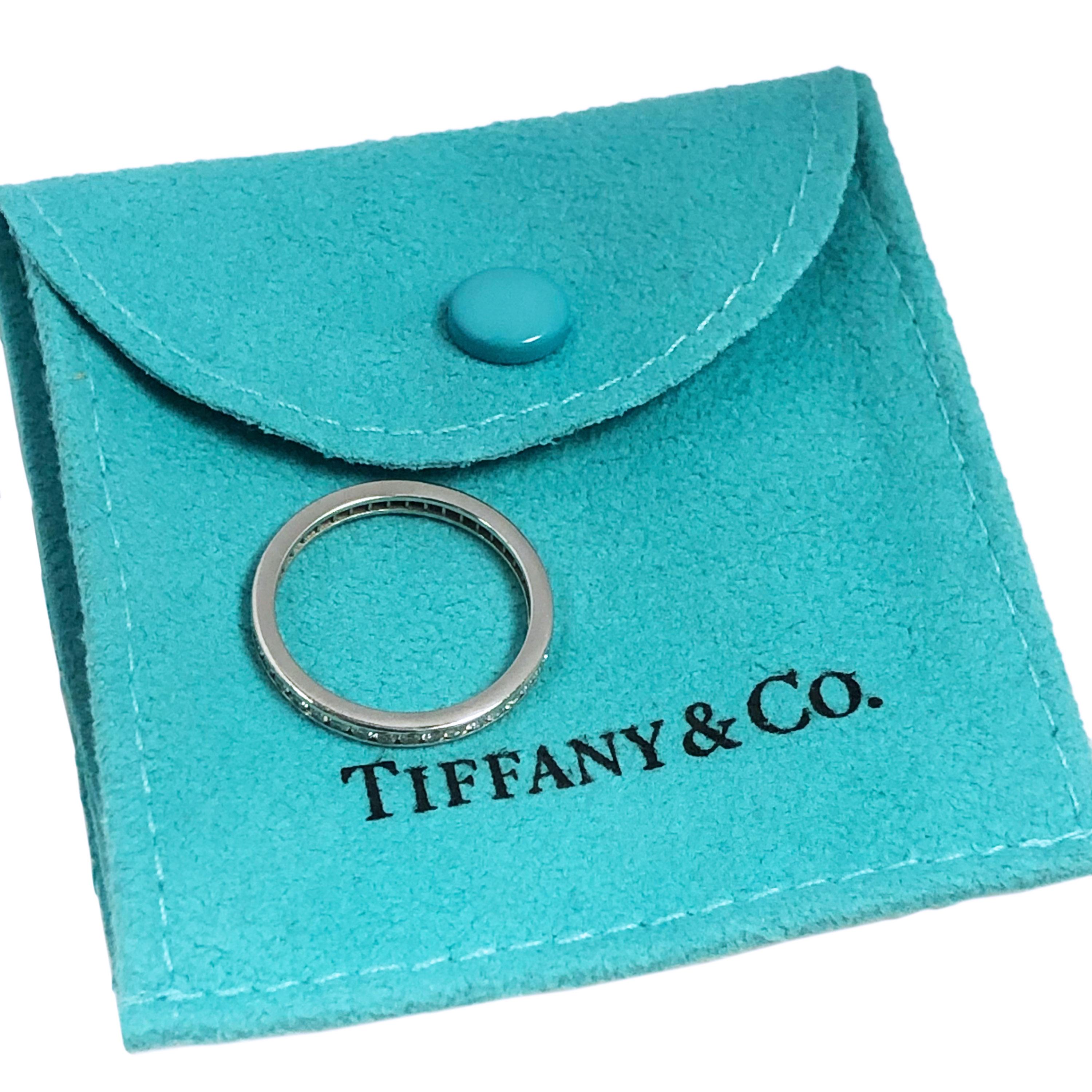 Tiffany & Co. Platinum and Diamond Eternity Band Ring 1