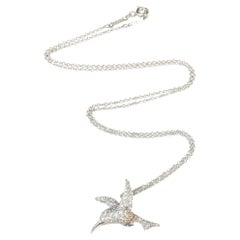 Tiffany & Company Platinum and Diamond Humming Bird Pendant Necklace