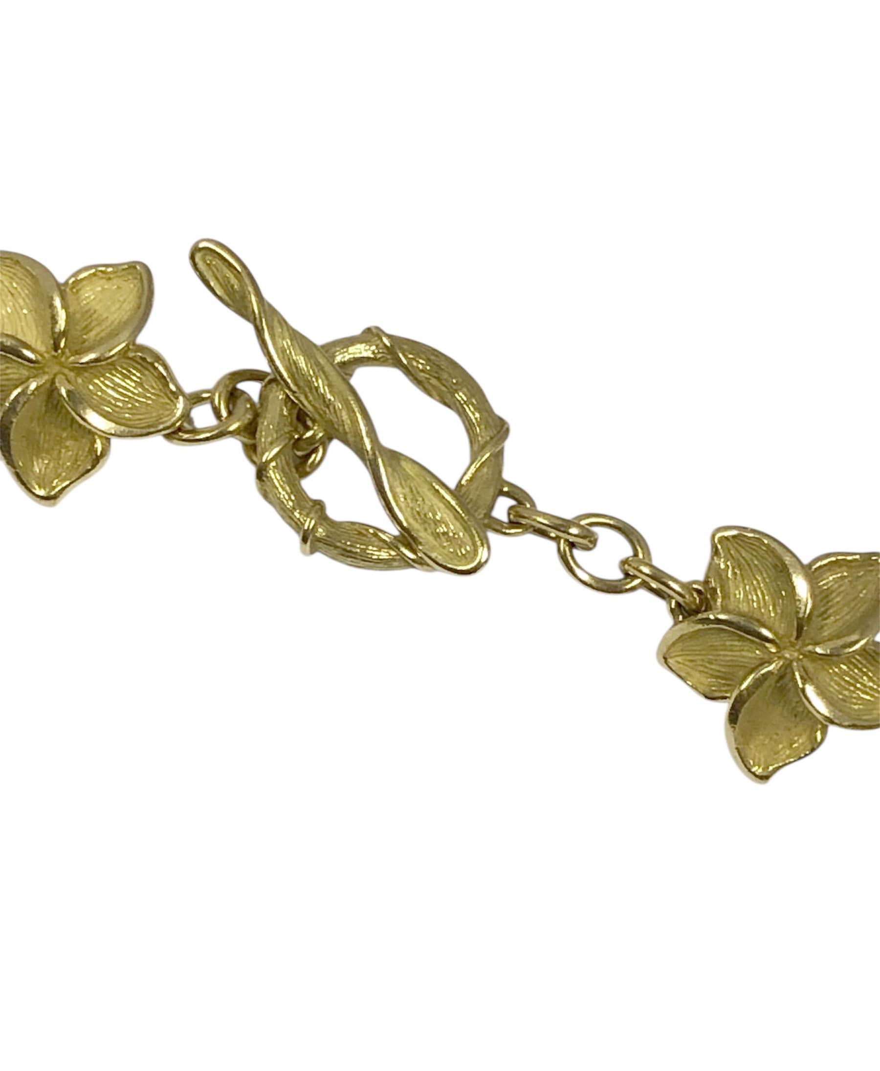 Tiffany & Company Plumeria Yellow Gold and Pearl Necklace For Sale 1