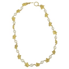 Tiffany & Company Plumeria Yellow Gold and Pearl Necklace