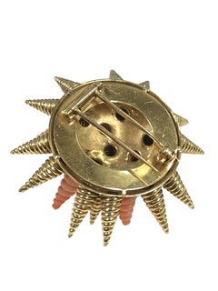 Tiffany & Co. Rare and Iconic Gold and Coral Large Sea Urchin Brooch