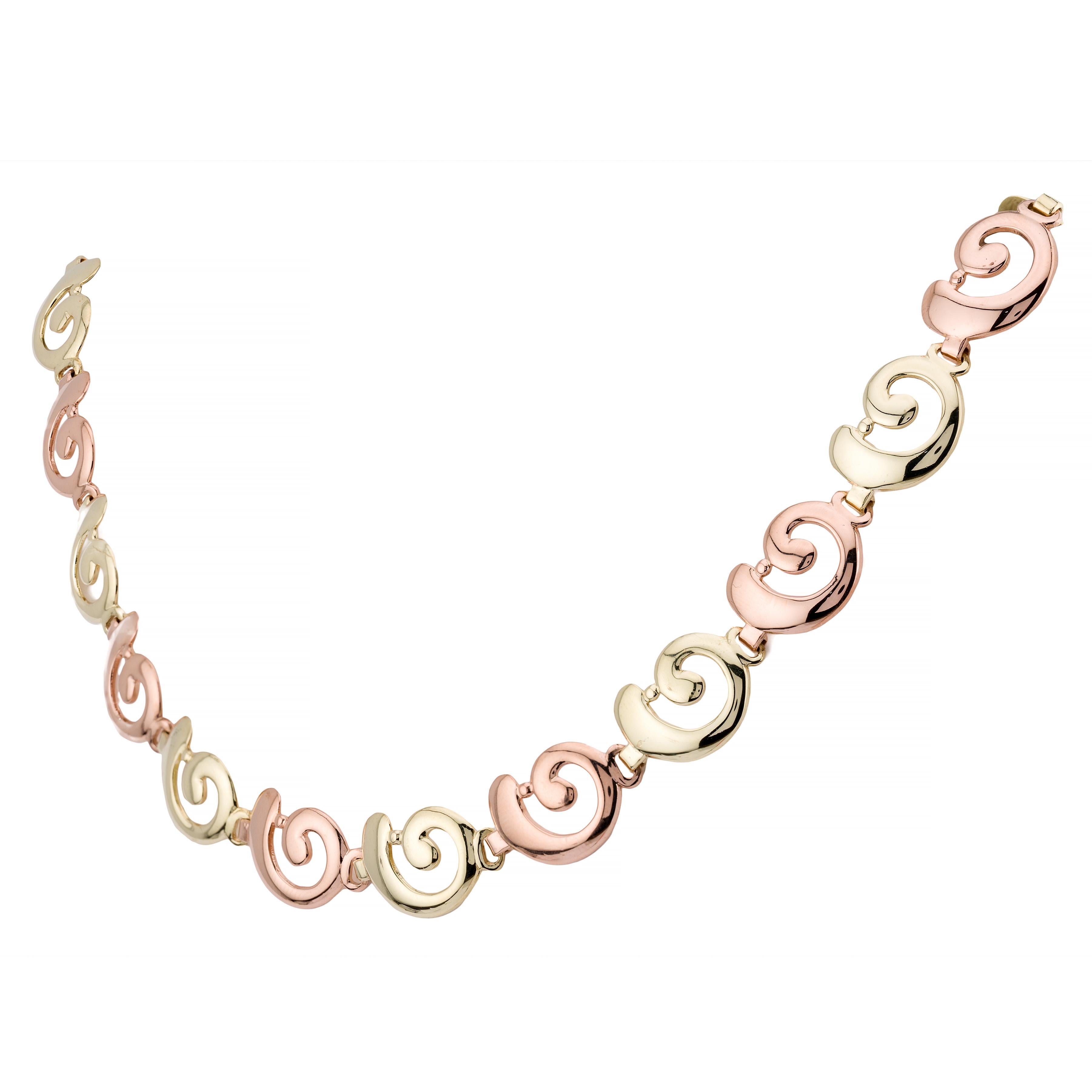 Tiffany & Company Collana retrò a forma di vortice in oro rosa e verde a due toni In condizioni ottime in vendita a Boston, MA