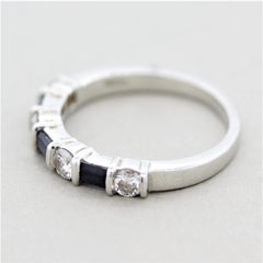 Tiffany & Co Sapphire Diamond Platinum Band Ring