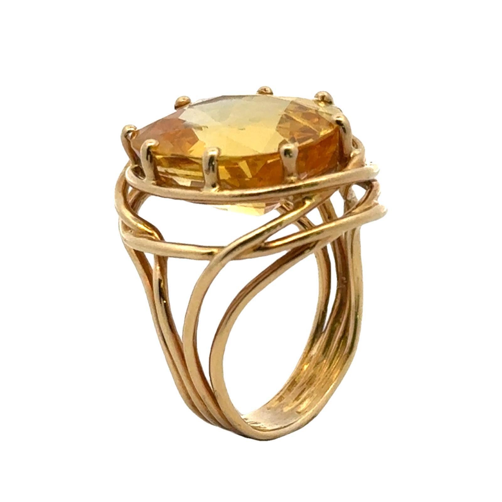 Contemporary Tiffany & Company Schlumberger 16.13 Carat Oval Yellow Sapphire No Heat GIA Ring