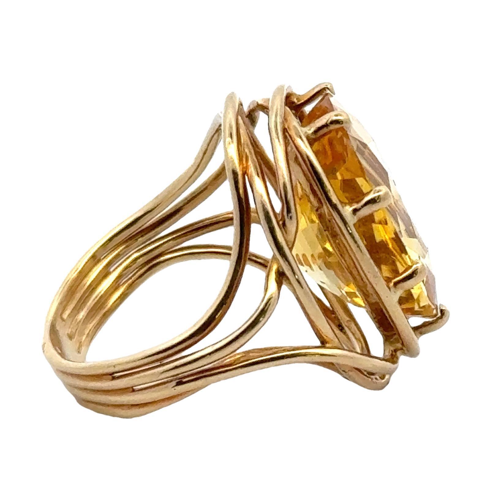 Women's Tiffany & Company Schlumberger 16.13 Carat Oval Yellow Sapphire No Heat GIA Ring