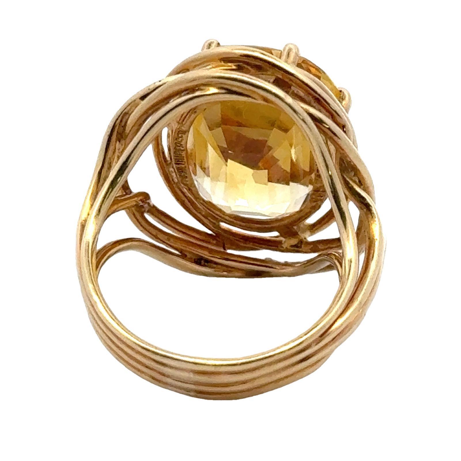 Tiffany & Company Schlumberger 16.13 Carat Oval Yellow Sapphire No Heat GIA Ring 1
