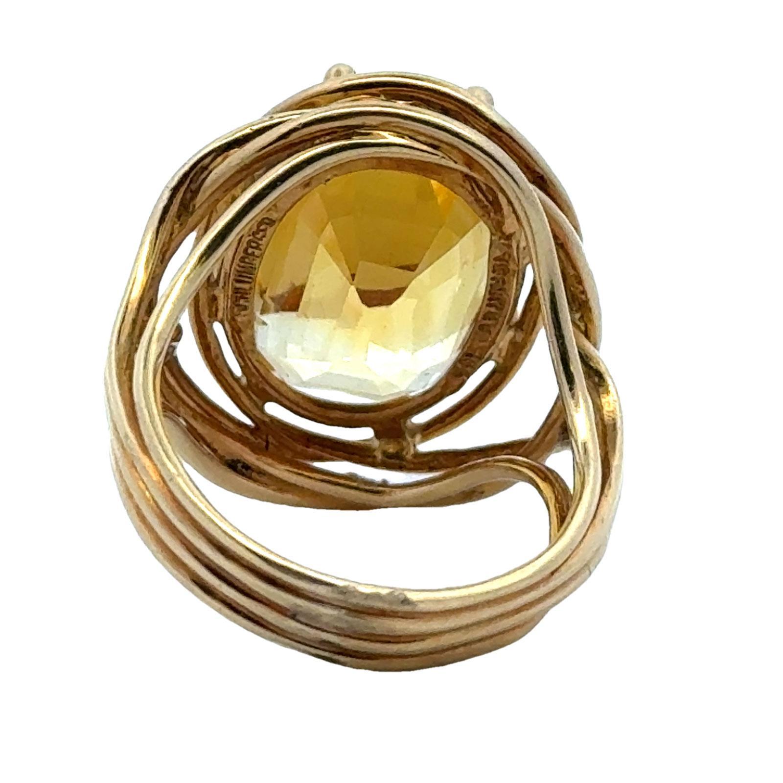 Tiffany & Company Schlumberger 16.13 Carat Oval Yellow Sapphire No Heat GIA Ring 2