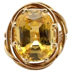 Tiffany & Company Schlumberger 16.13 Carat Oval Yellow Sapphire No Heat GIA Ring