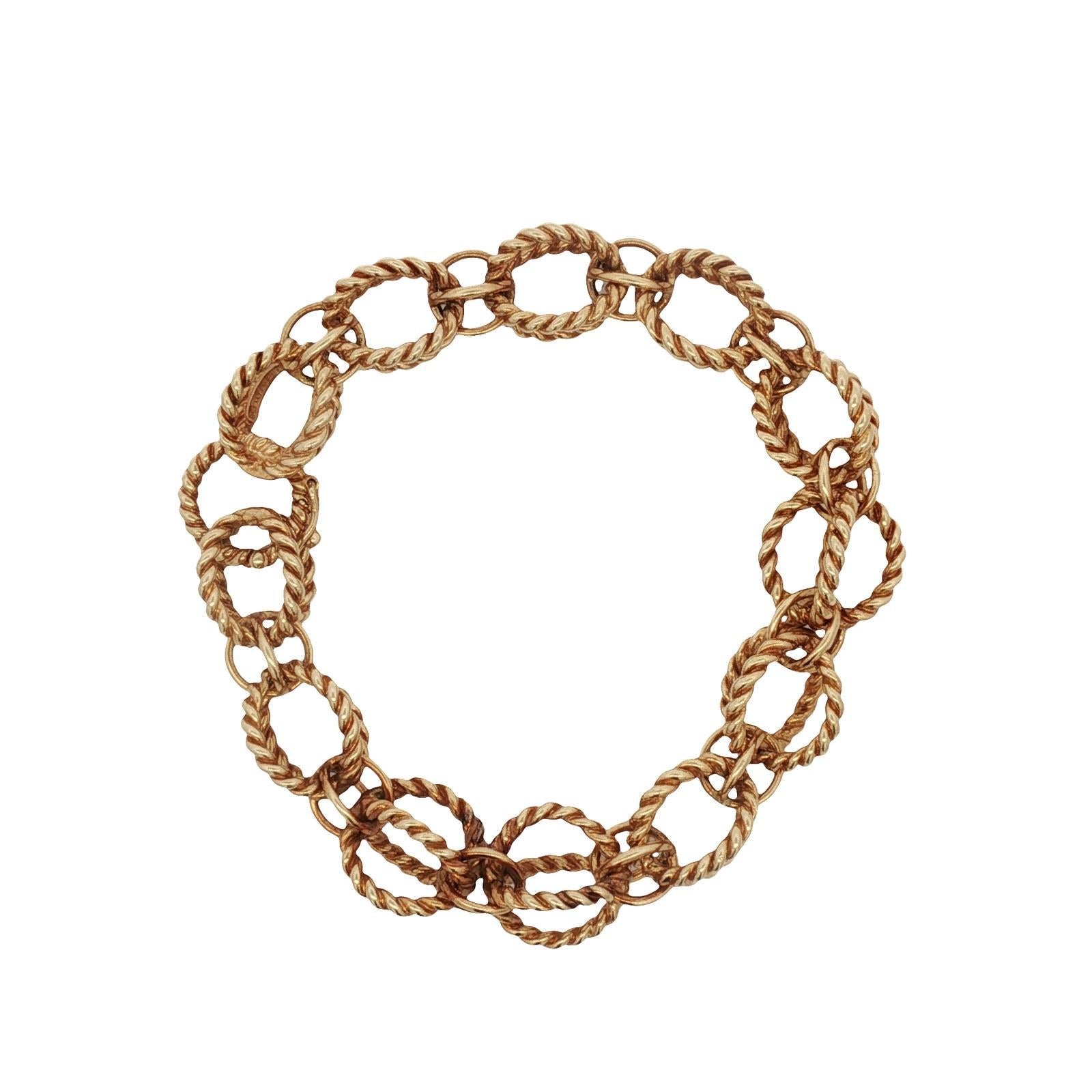 Moderne Tiffany & Company Schlumberger Rope Circle Link Bracelet en or jaune 18K en vente