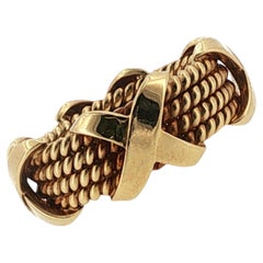 Tiffany & Company Schlumberger 'X' Band 18 Karat Yellow Gold Size 5.5
