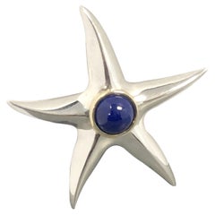 Tiffany & Company Silver Gold and Lapis Starfish Brooch