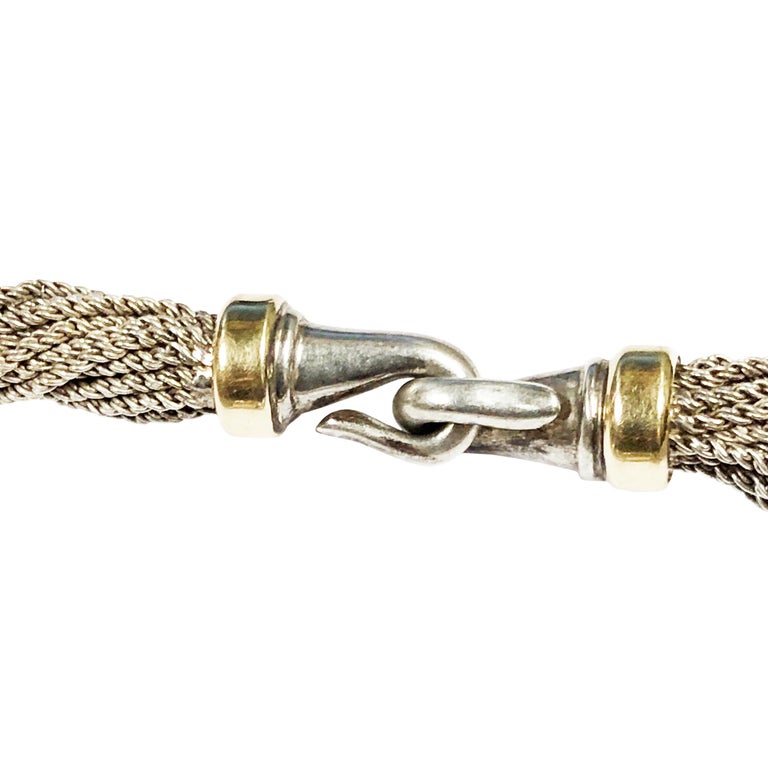 Tiffany and Co. Sterling and 18 Karat Woven Torsade Necklace at 1stDibs