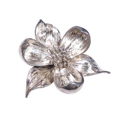 Tiffany & Co. Sterling Orchid Flower Brooch