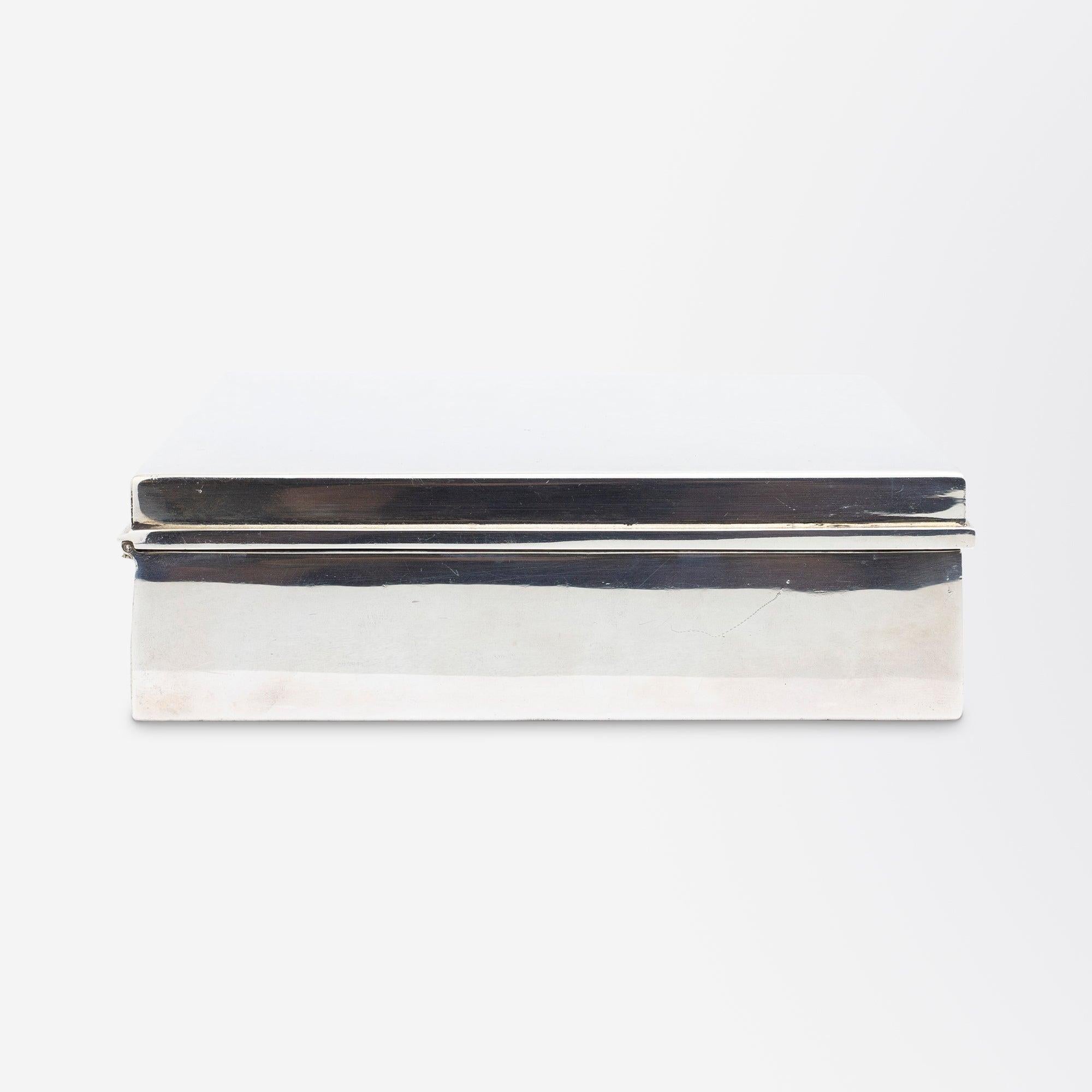 Tiffany & Company Sterling Silver Cigar Box with Cedar Lining In Good Condition In Brisbane City, QLD