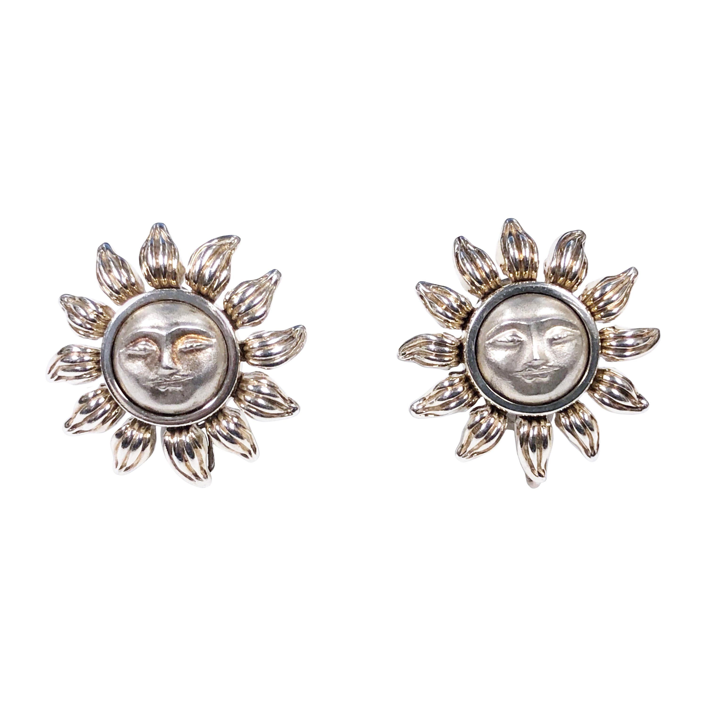 Tiffany & Co. Sunburst Silver Earrings