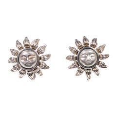 Retro Tiffany & Co. Sunburst Silver Earrings