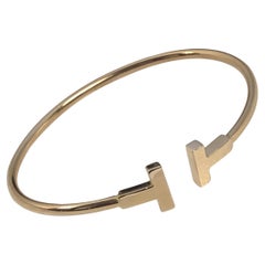 Used Tiffany & Company "T" Wire Rose Gold Bracelet