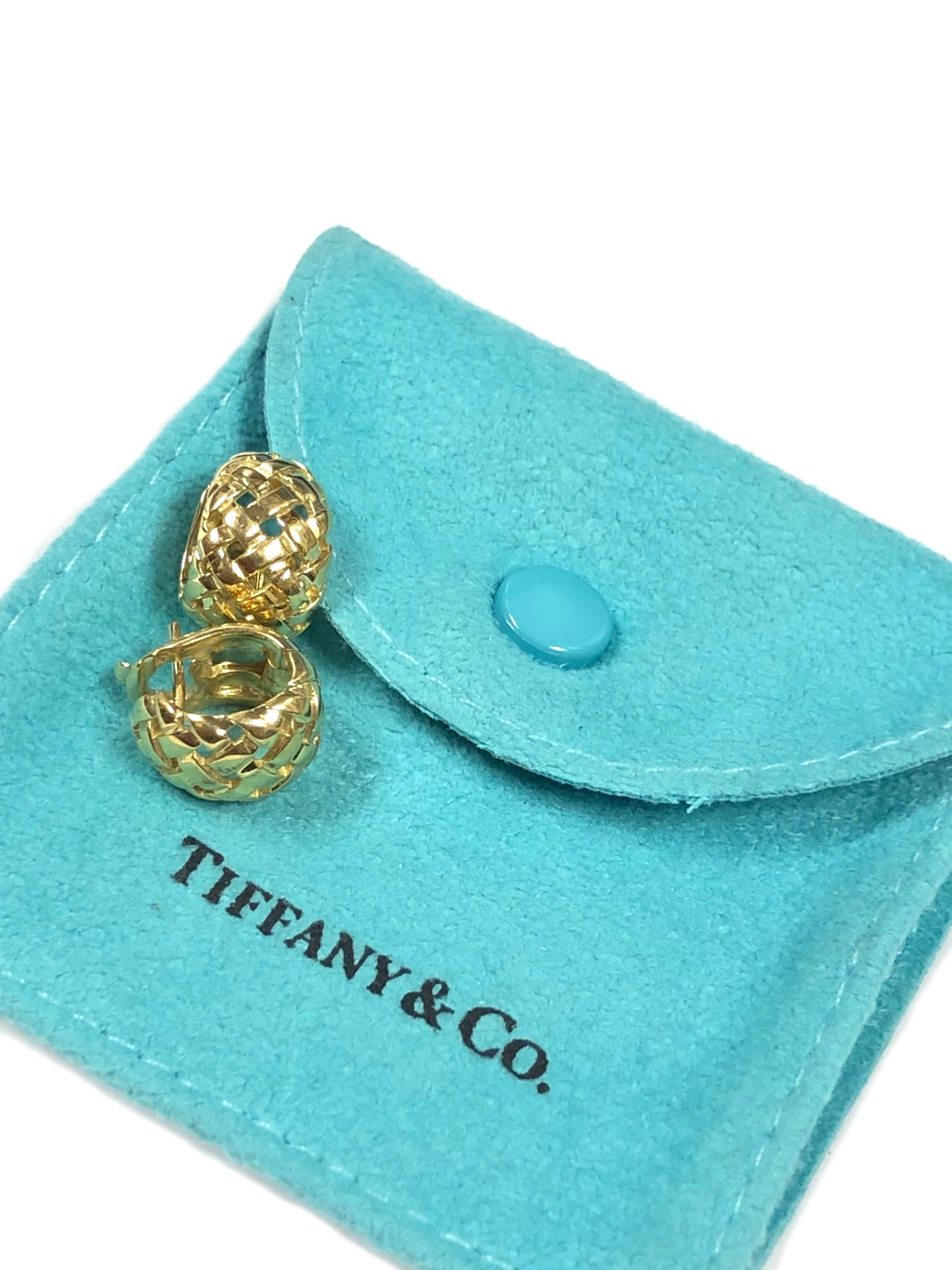 Tiffany & Co. Vannerie Yellow Gold Earrings 1