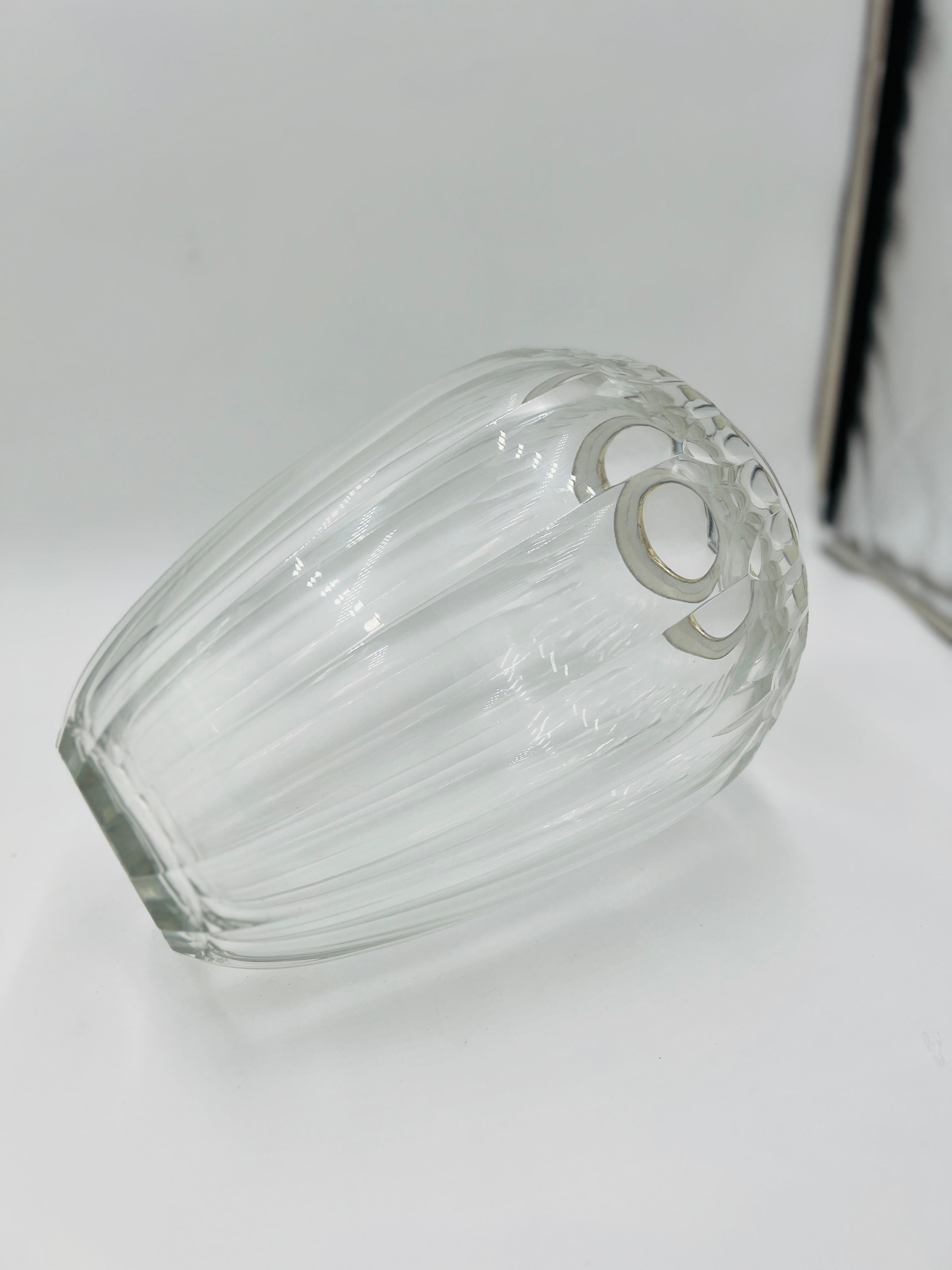 Vase de centre de table en argent sterling vermeil et cristal taillé Tiffany & Company en vente 2