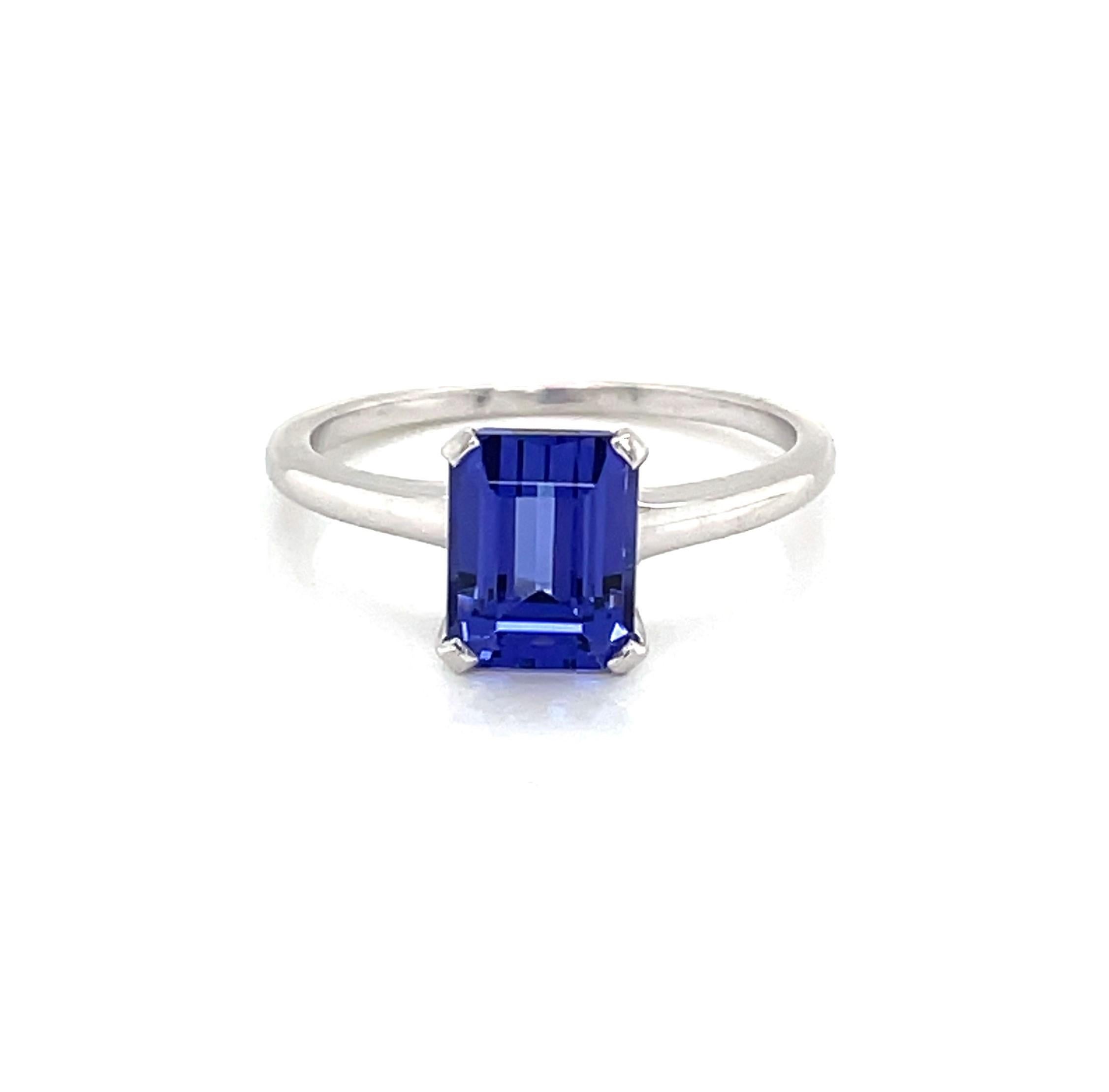 Tiffany & Company Vintage 2.08 Carat Tanzanite Platinum Ring AGL Certified For Sale 4