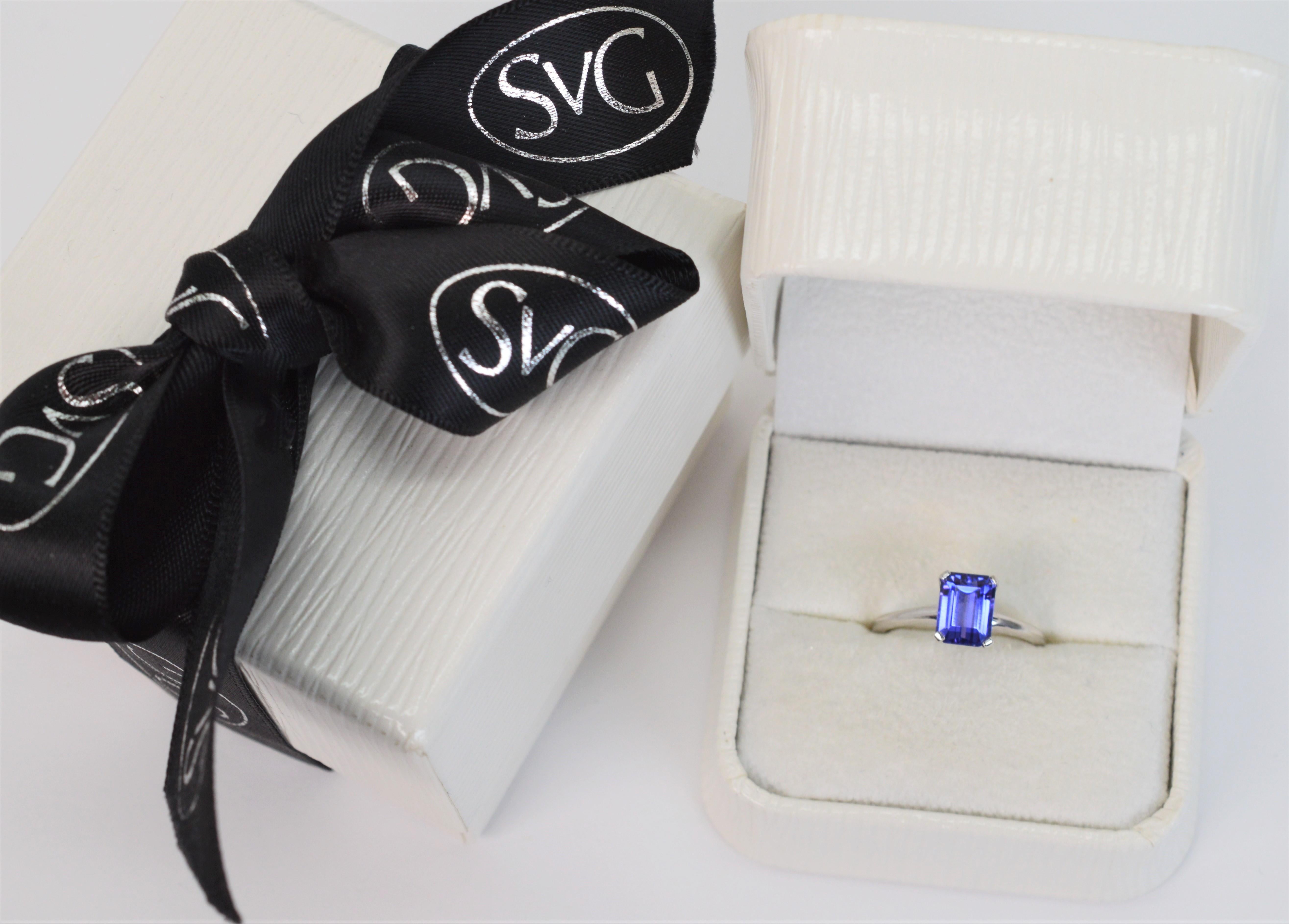 Vintage 2,08 Karat Tansanit Platin Ring von Tiffany & Company AGL zertifiziert im Angebot 10