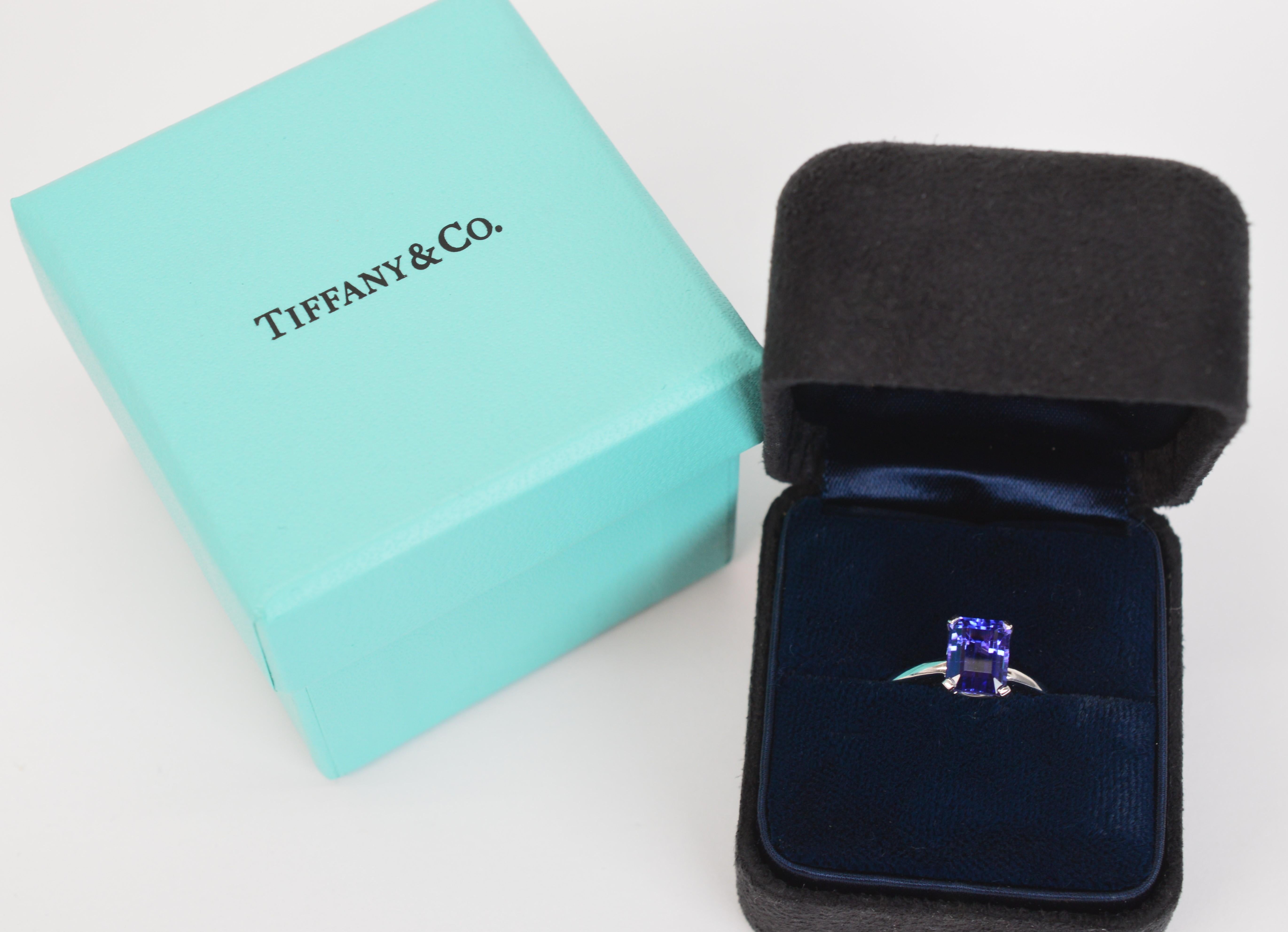 Vintage 2,08 Karat Tansanit Platin Ring von Tiffany & Company AGL zertifiziert im Angebot 9