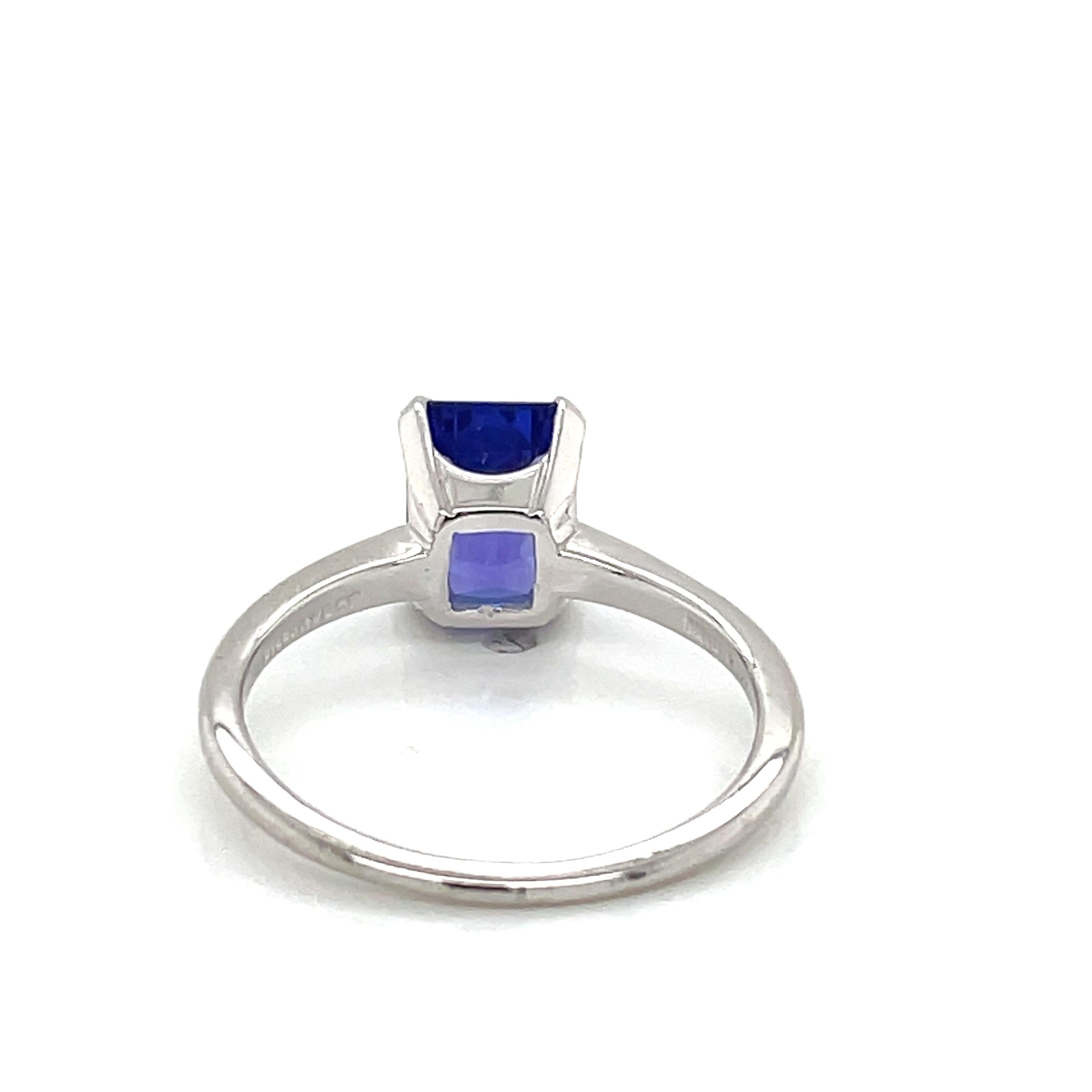 Vintage 2,08 Karat Tansanit Platin Ring von Tiffany & Company AGL zertifiziert im Angebot 1
