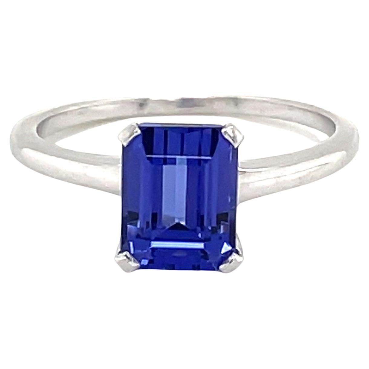 Tiffany & Company Vintage 2.08 Carat Tanzanite Platinum Ring AGL Certified For Sale