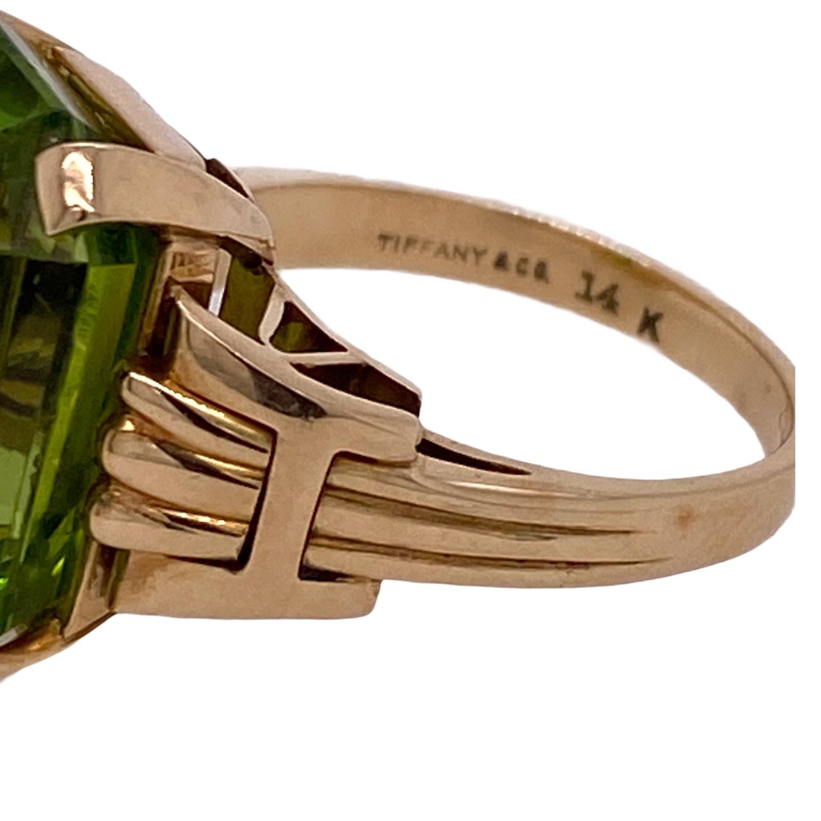 vintage tiffany peridot ring