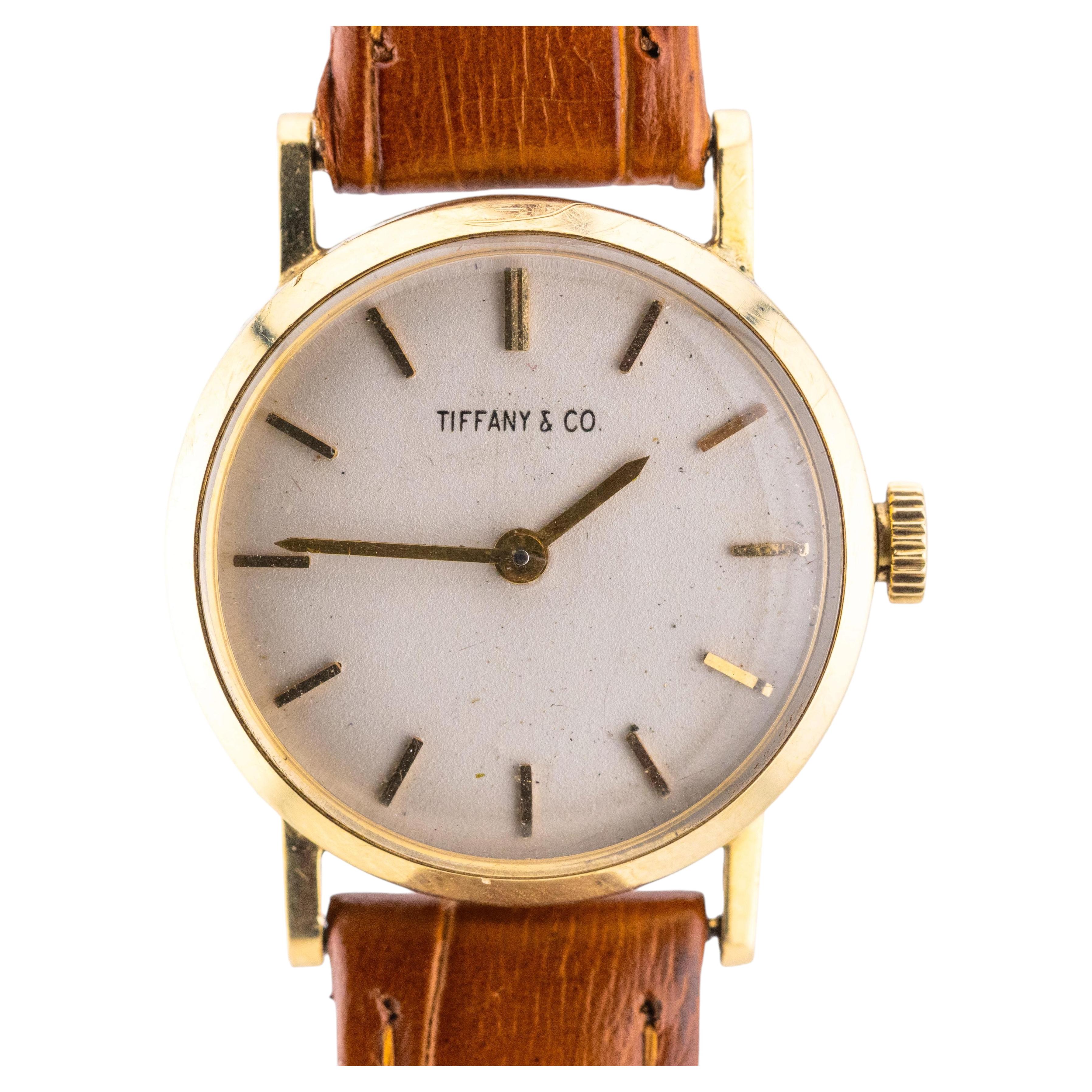 Tiffany & Company Vintage Ladies 14 Karat Yellow Gold Wrist Watch Circa 1960's For Sale