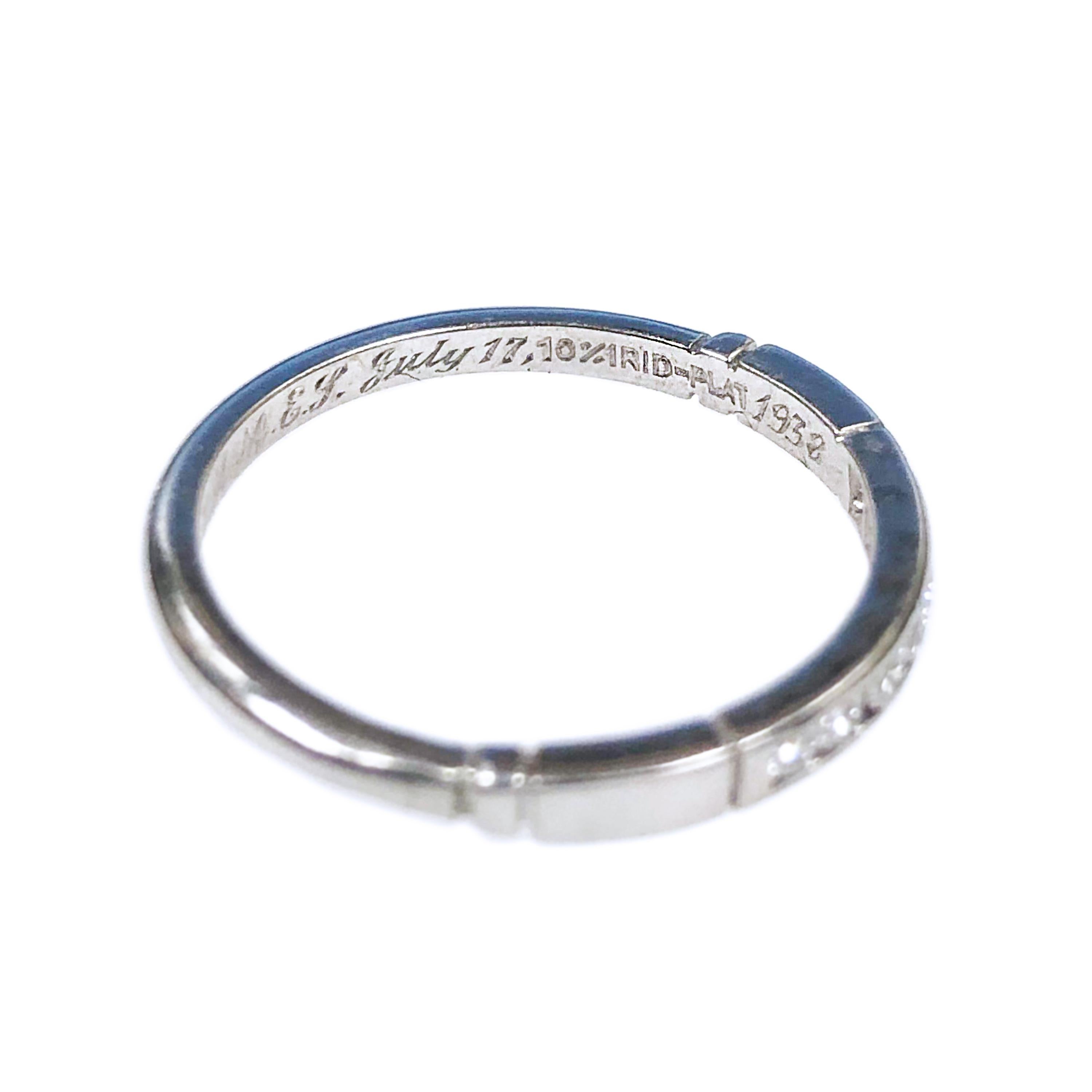 Round Cut Tiffany & Co. Vintage Platinum and Diamond Engagement Ring Set