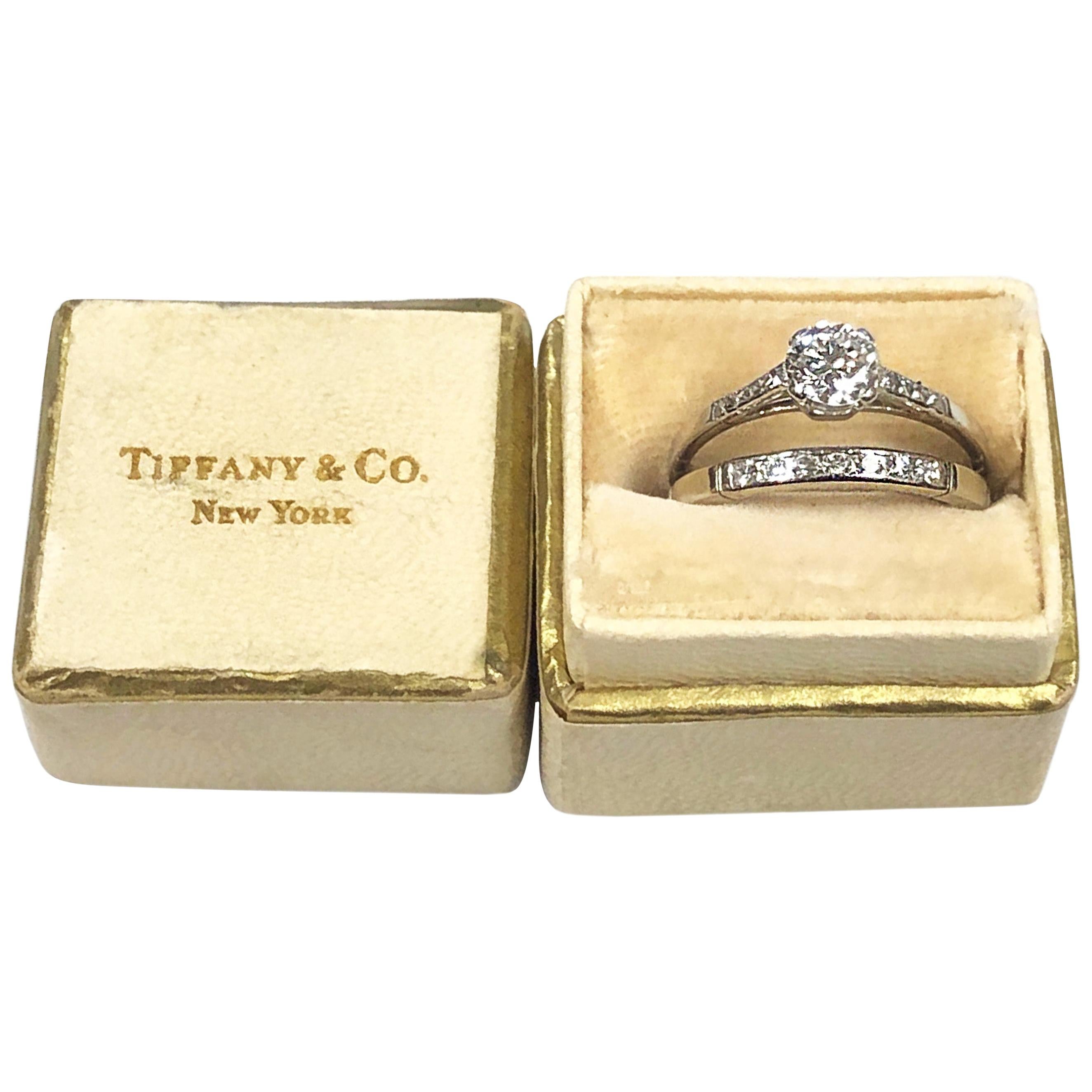 Tiffany and Co. Vintage Platinum and Diamond Engagement Ring Set at 1stDibs  | vintage tiffany ring box, antique tiffany engagement ring, stuart little  ring