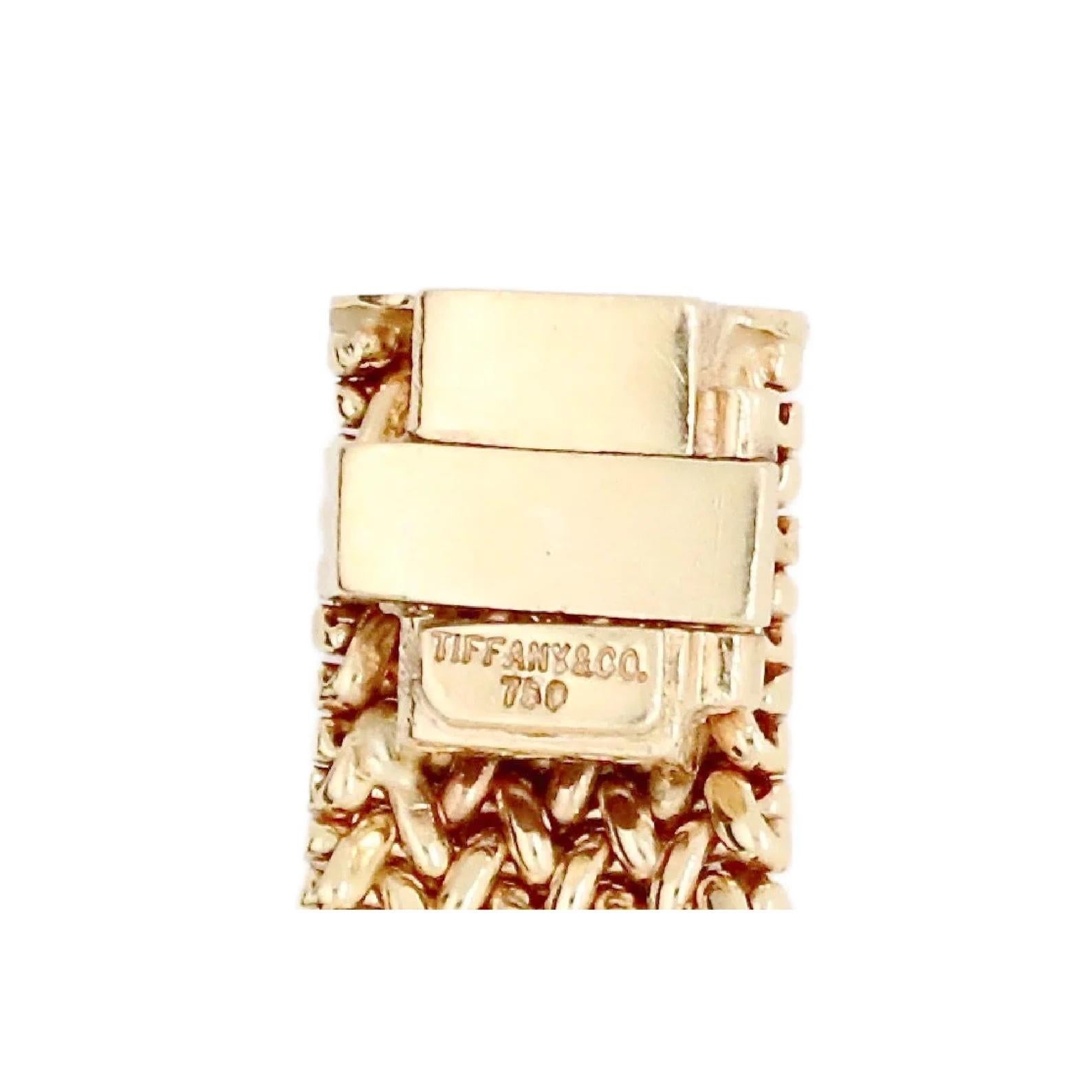Women's Tiffany & Company Vintage Somerset Mesh Bracelet in 18 Karat Yellow Gold