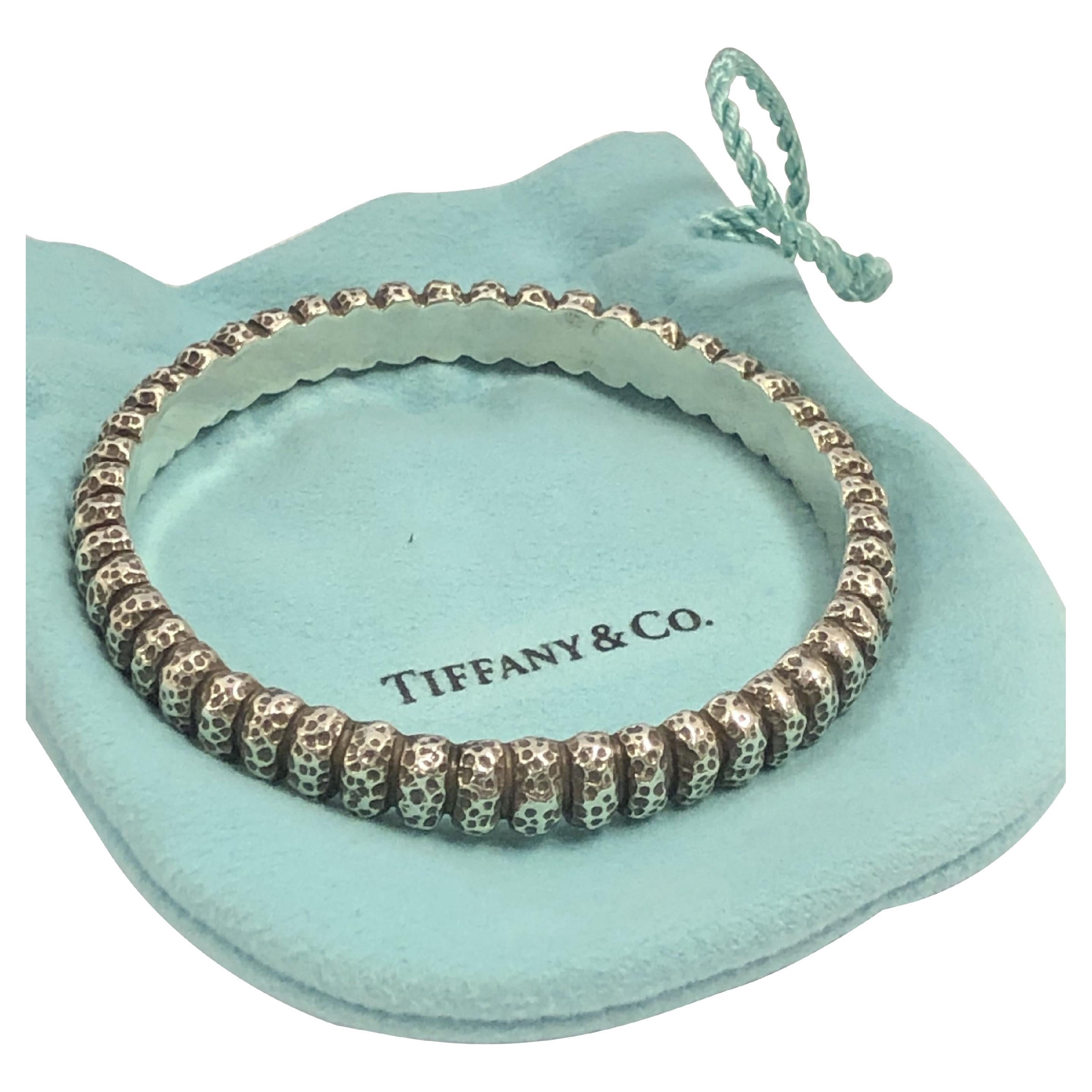 Tiffany & Company Pulsera brazalete con diseño de cráter lunar vintage de plata de ley