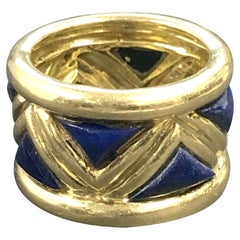 Tiffany & Company Vintage Yellow Gold and Lapis Lazuli Band Ring