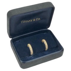 Tiffany & Company Yellow Gold and Diamond Hoop Earrings