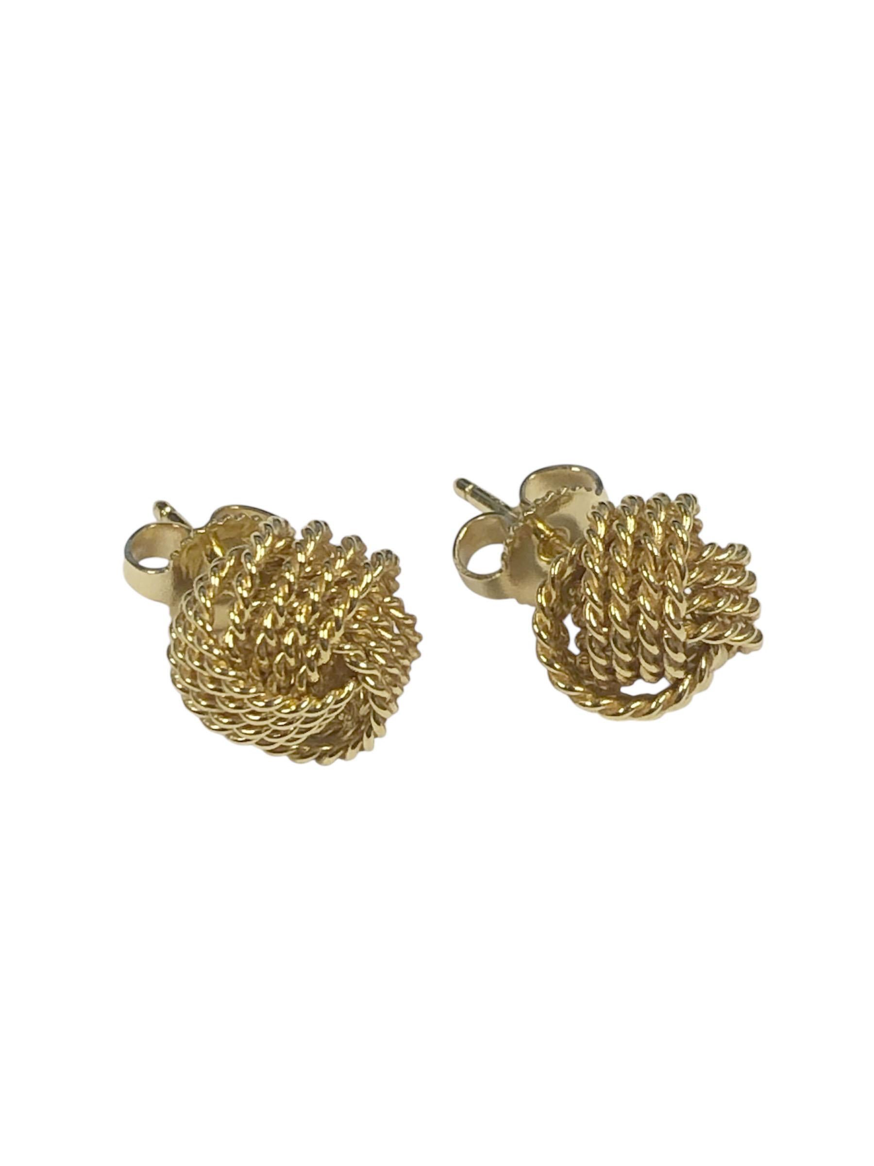 Tiffany & Company Yellow Gold Twist Knot Earrings For Sale 1