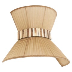 “Tiffany” contemporary bowtie wall lamp 40, Gold Silk,  Brass, Silvered Glass