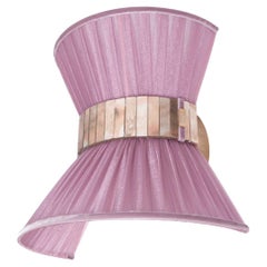 “Tiffany” contemporary bowtie Wall Sconce 25, silk, Brass, Silvered Glass