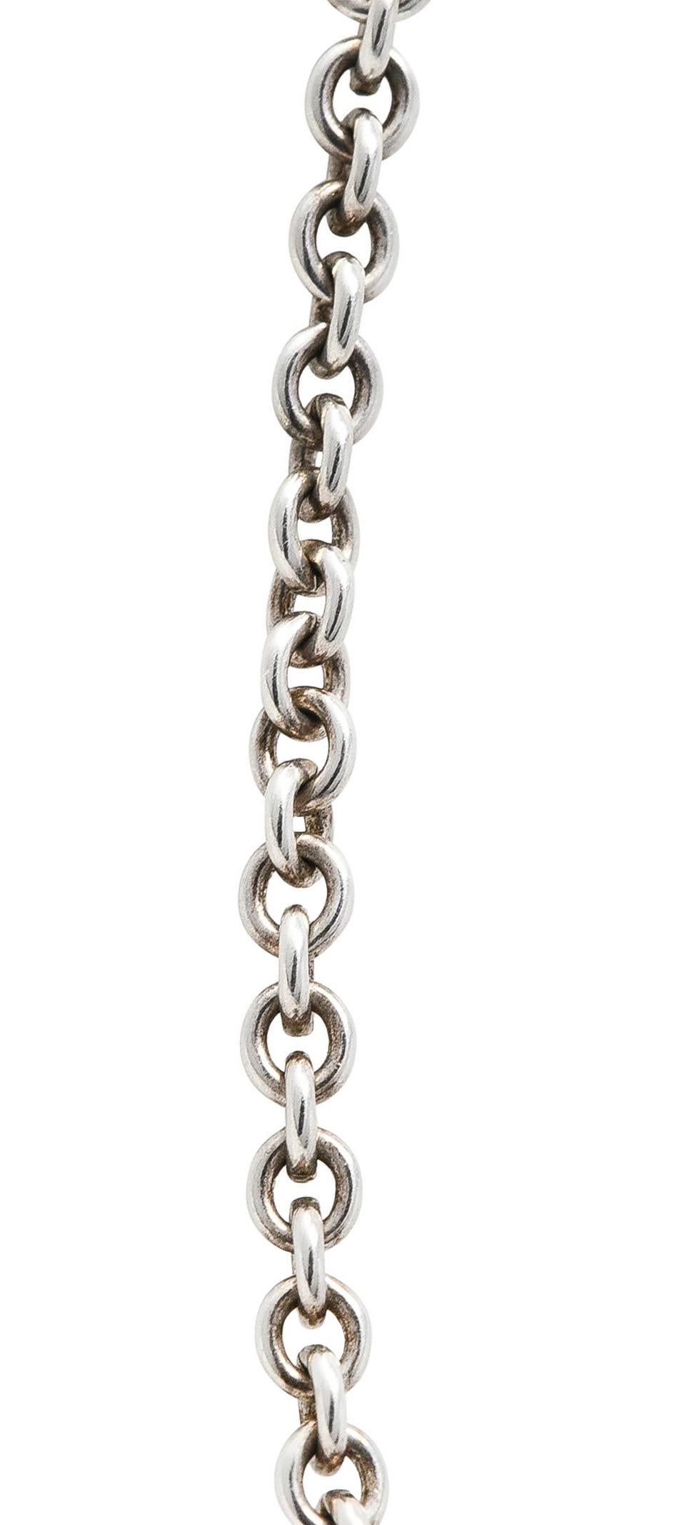 Brilliant Cut Tiffany & Co. Contemporary Diamond Sterling Silver Heart Key Necklace