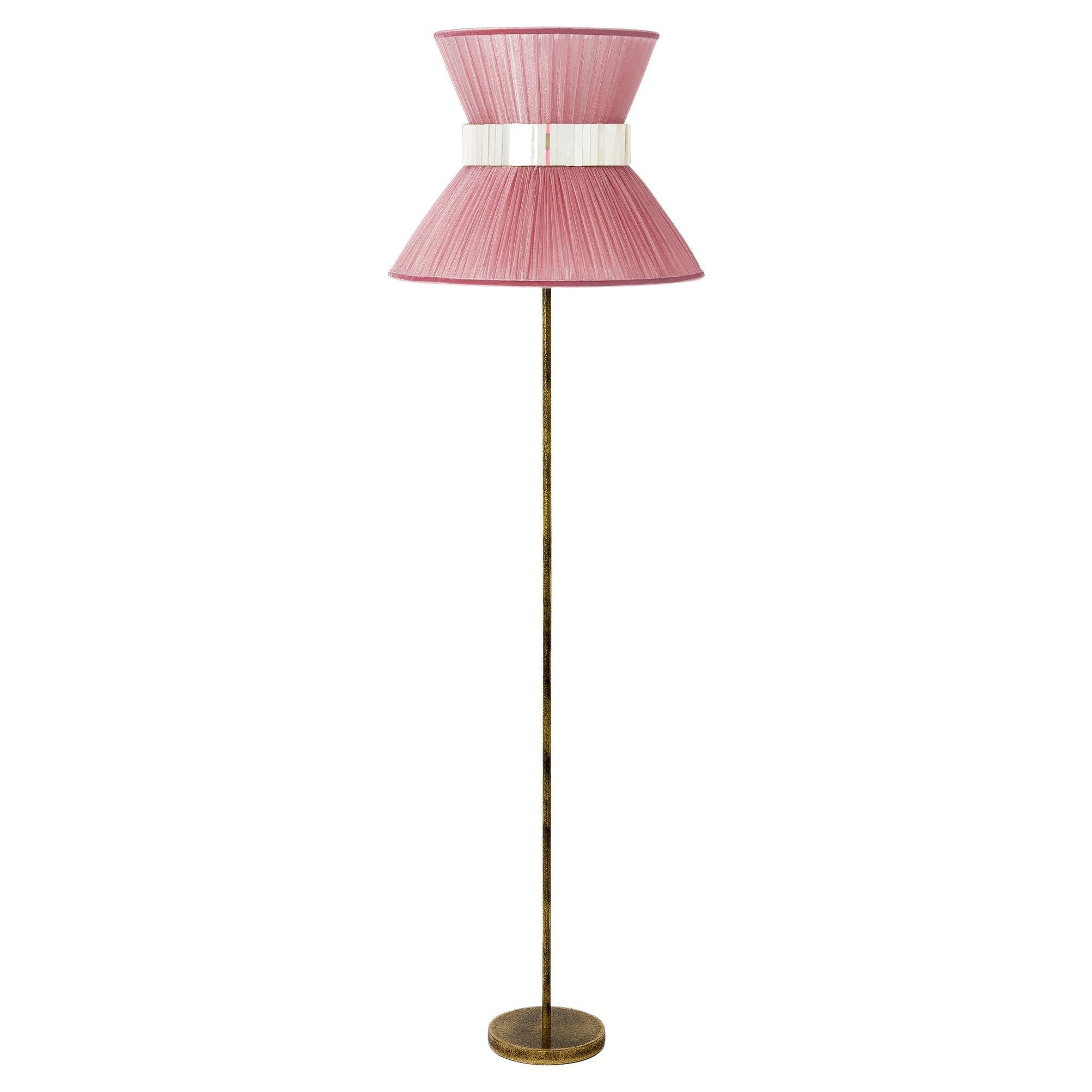 "Tiffany" Contemporary Floor Lamp 23 Sun Hand Painted Gauz, Brass