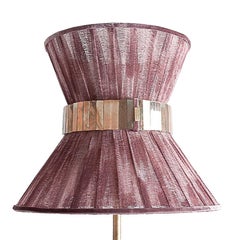 "Tiffany" Contemporary Floor Lamp 30 Onion Chalky, Silvered Glass, Brass