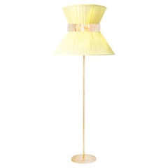 Lampadaire Tiffany Contemporary 60 Lemon Silk, laiton antique, verre argenté