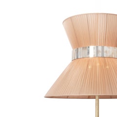 Tiffany Contemporary modern Floor Lamp 60 rose Silk lampshade Brass mirror Glass