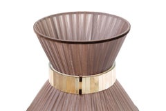 Tiffany Contemporary modern Stehlampe 60 Tabak Seide Lampenschirm Messing Glas