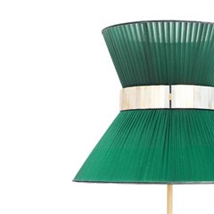 Tiffany Contemporary modern Floor Lamp 80 green Silk lampshade Brass, Glass