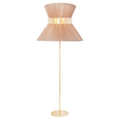Lampadaire Tiffany Contemporary 80 Powder Silk, laiton antique, verre argenté