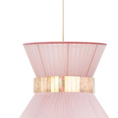 Lampada a Sospensione Tiffany Contemporanea 30, Seta, Vetro Argentato