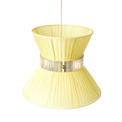 Tiffany Contemporary Hanging Lamp 30, lemon Silk Silvered Glass