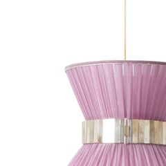 Tiffany Contemporary Hanging Lamp 30, Onion Silk, Silvered Glass